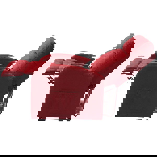 Single Motor Rise and Recline Lounge Chair - Red Coloured Micro Fibre Material Loops