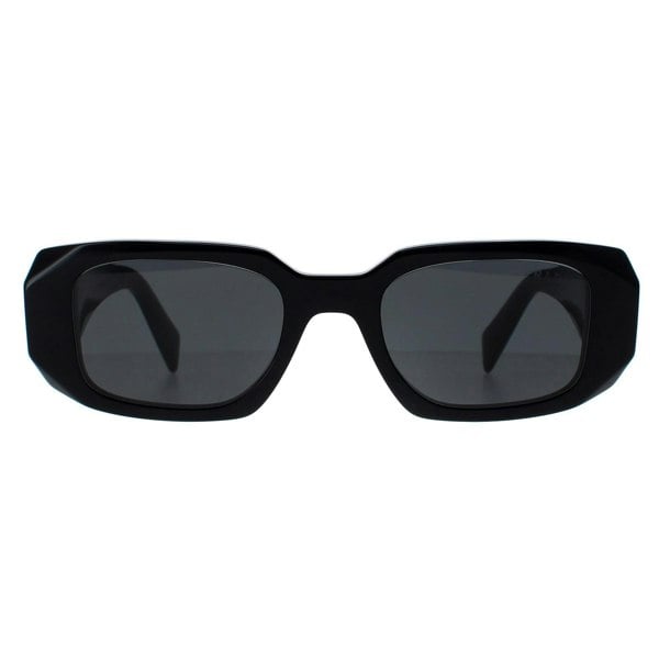 Prada Symbole Sunglasses - Women Luxury Rectangle PR17WS 1AB5S0 - Black Frame - Dark Grey Lens