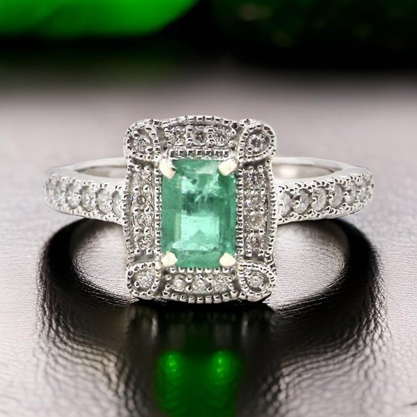 Vintage Tom A  NEW Emerald and Diamond cluster ring