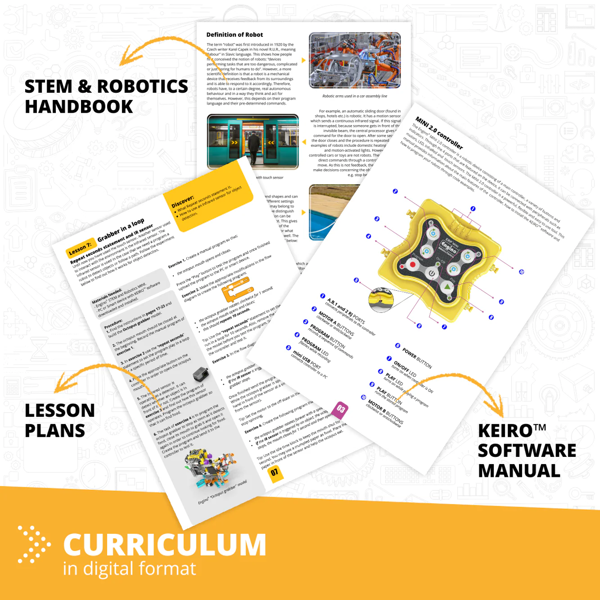 Engino STEM & Robotics Mini Set (including plastic tub, ERP MINI CONTROLLER, 2x IR sensors, 1 touch sensor, 1 LED & 2 motors)