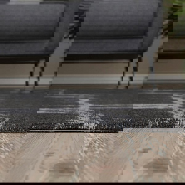 Machine Washable Flatweave Rug Abstract Design in Grey