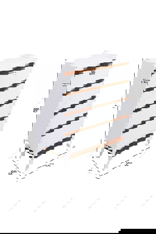 Living and Home 4-Tier Chest of Drawers Bedroom Storage Cabinet