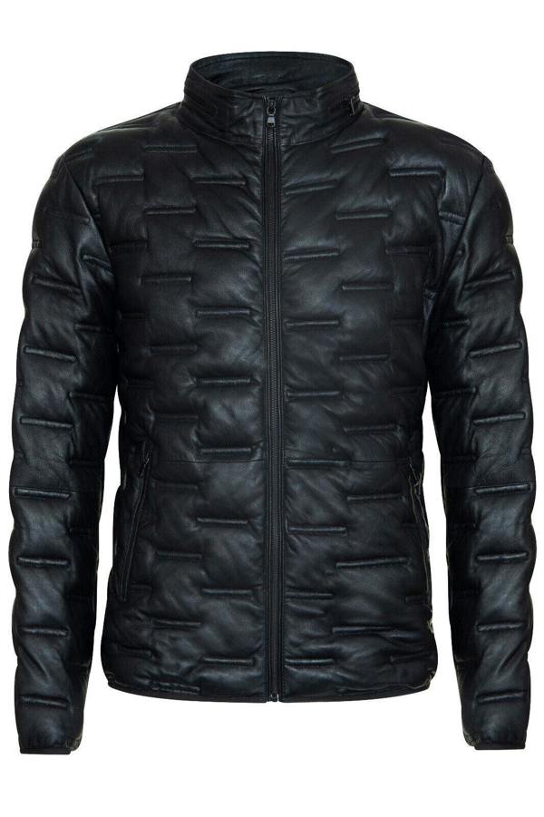 Infinity Leather Men's Puffer Quilted Bomber Leather Jacket - Recife