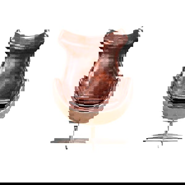 A3 Aviator Egg chair, Brown Leather, Aluminium-Weilai Concept-Weilai Concept