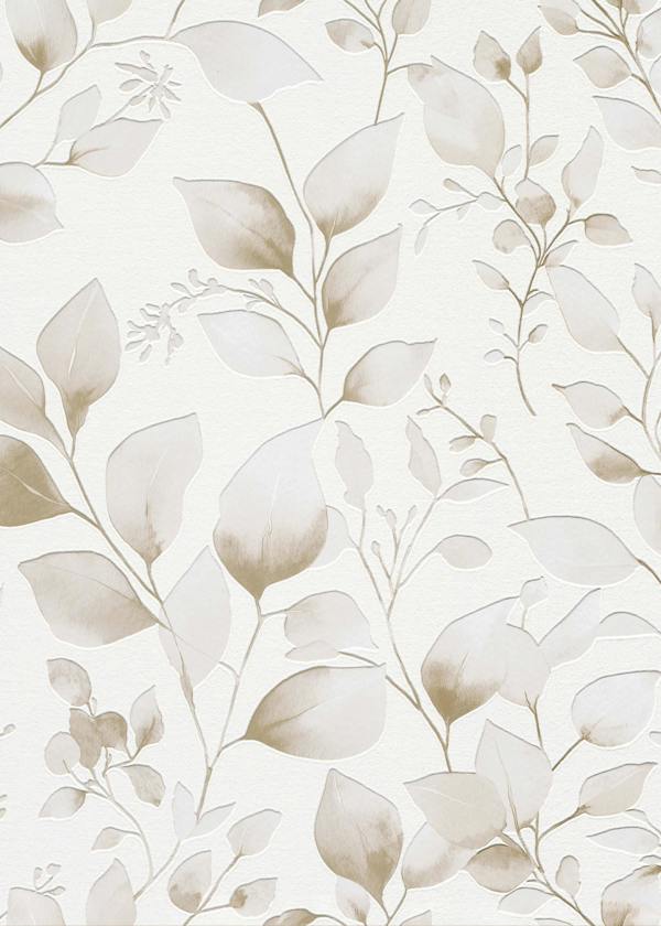 Erismann Eucalyptus Leaves  - Blown vinyl in brown