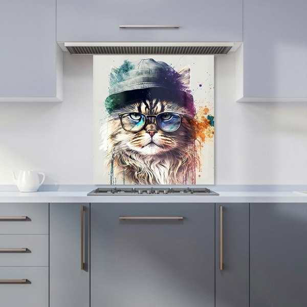 Warren Reed - Designer Siberian Cat Face Splashart Kitchen Splashback