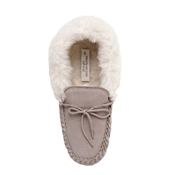 Nordvek Womens Sheepskin Suede Moccasin Slippers