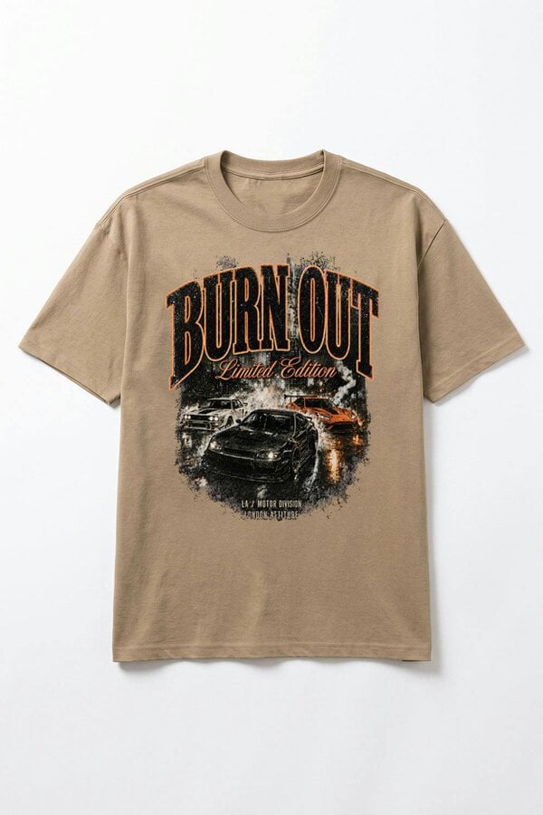 London Attitude Burn Out Limited Edition Oversized Heavyweight Graphic T-Shirt