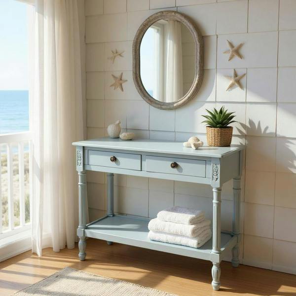 90CM 2 DRAWER SIDE TABLE