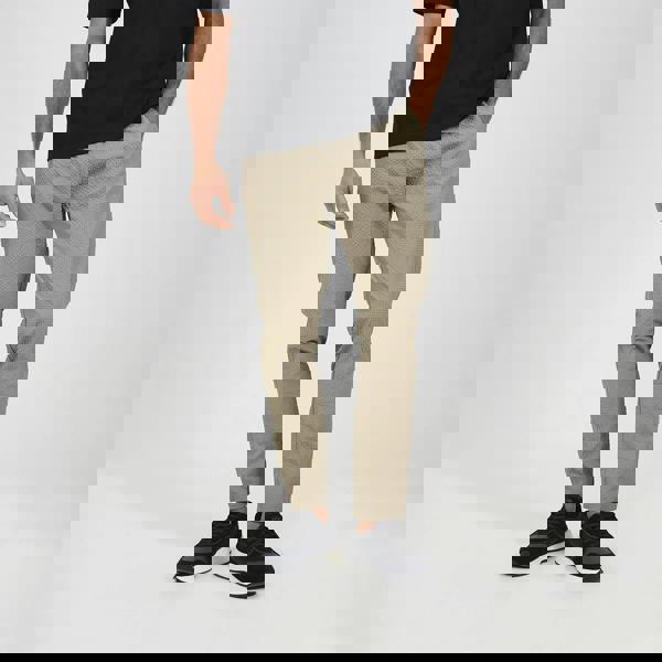 Brave Soul Taupe Slim Leg Seersucker Trousers - Taupe Image 1