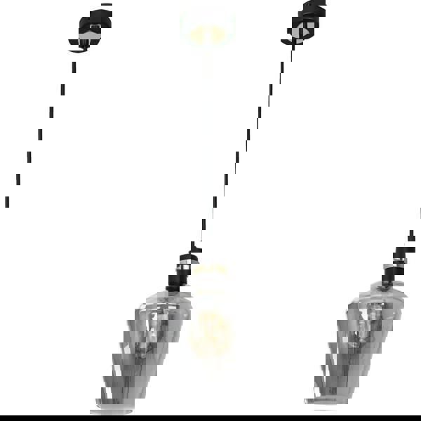 Milagro Richmond Pendant Lamp Hand Made Black And Gold Smoked Glass