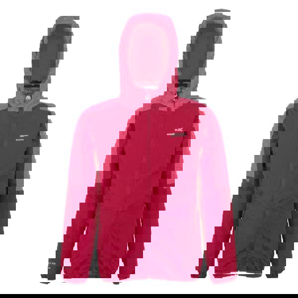 Regatta Childrens/Kids Volcanics VIII Terrain Print Reflective Jacket - Deep Pink/Hot Pink