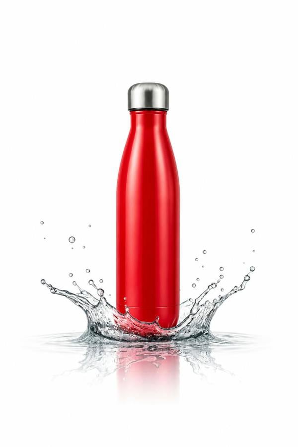 Dyzi 500ml Stainless Steel Water Bottle Leak Proof BPA Free Red