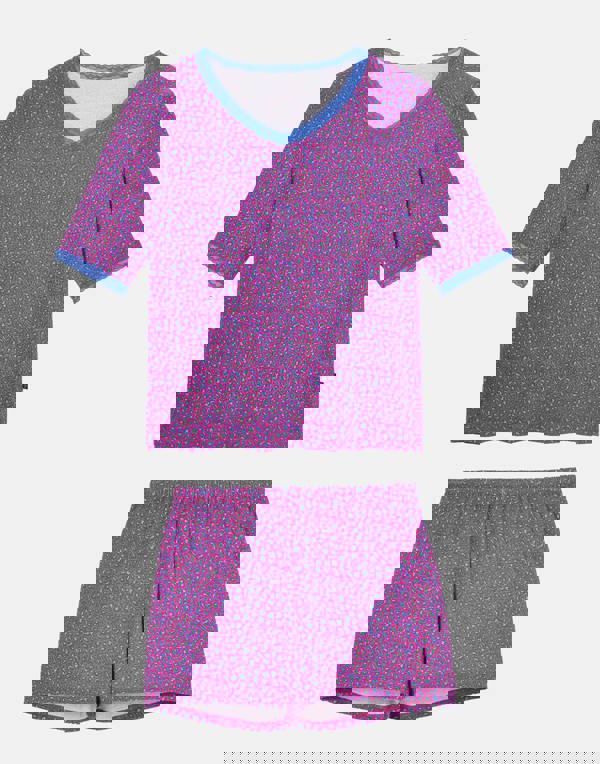 British Boxers Women's Bamboo Lace Short Pyjama Set - Wild Cat