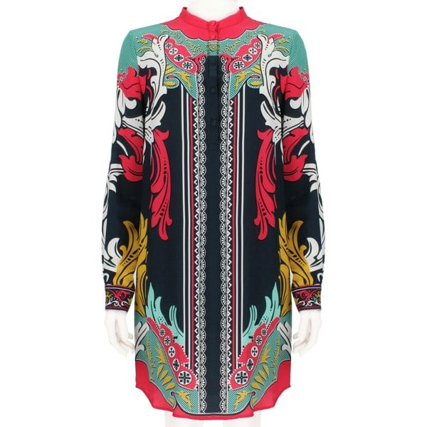 Mary Katrantzou multicoloured silk satin tunic dress