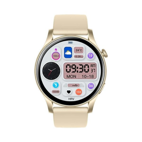 Karen M Smartwatch 1.43" AMOLED Display, Steel Case, Bluetooth, Heart Rate, Voice Assistant, iOS & Android