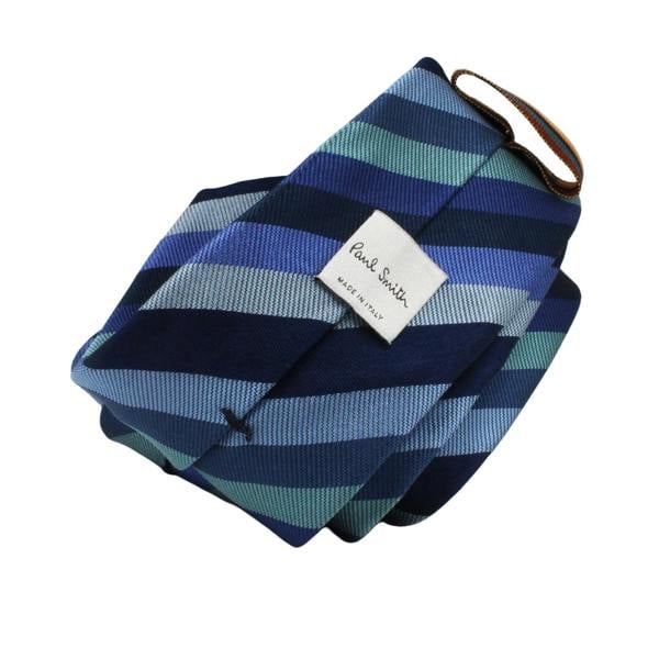 Paul Smith narrow silk tie in a grosgrain multicoloured stripe pattern