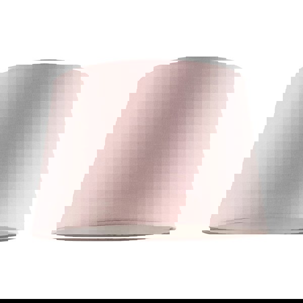 Blush Pink Cotton Fabric 12inch Drum Lampshade with White Cotton Inner Image 1