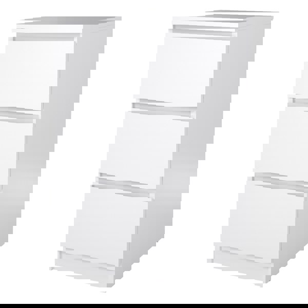 Furniture To Go Naia Bedside 3 Drawers in White High Gloss