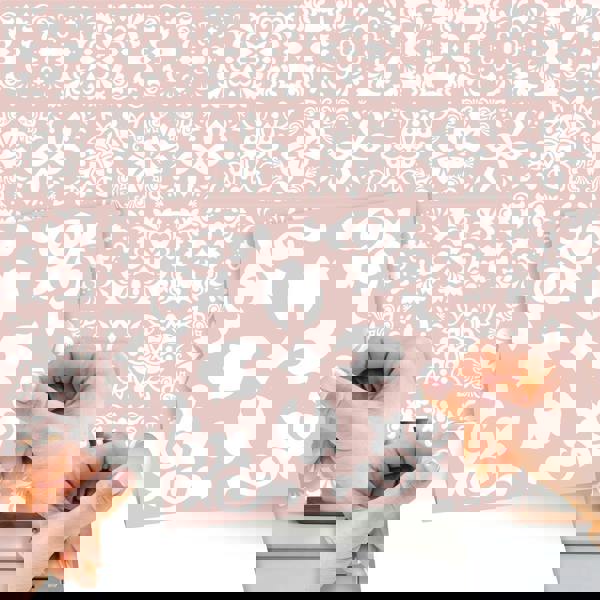 WT1559 - Sevilla Light Pink Spanish Wall Tile Sticker Set - 15 cm x 15 cm - 24 pcs