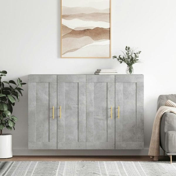 Berkfield Wall Mounted Cabinets 2 pcs Concrete Grey Engineered Wood