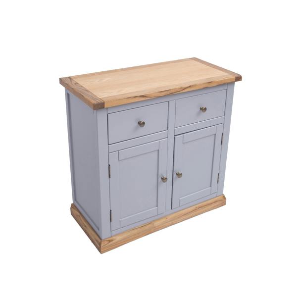Cabinet Bits Biccari Grey 2 Drawer 2 Door Sideboard Brass Knob