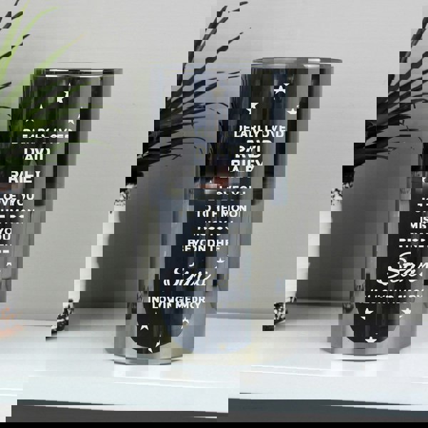 Personalised Memento Company Personalised Miss You Beyond The Stars Smoked Glass LED Candle