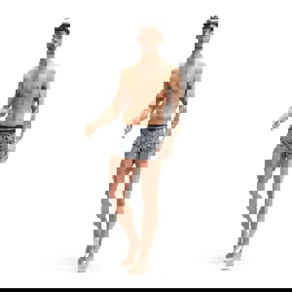 Navy white Speedo Valmilton Allover Aquashort with paisley boxer briefs