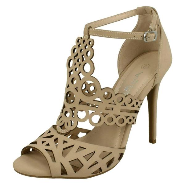 Anne Michelle Ladies Anne Michelle Cut Out Detail Open Toe Heels