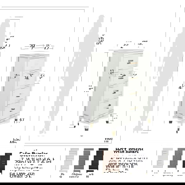 Dorel Home Westerleigh 4 DRW Dresser Graphite Grey