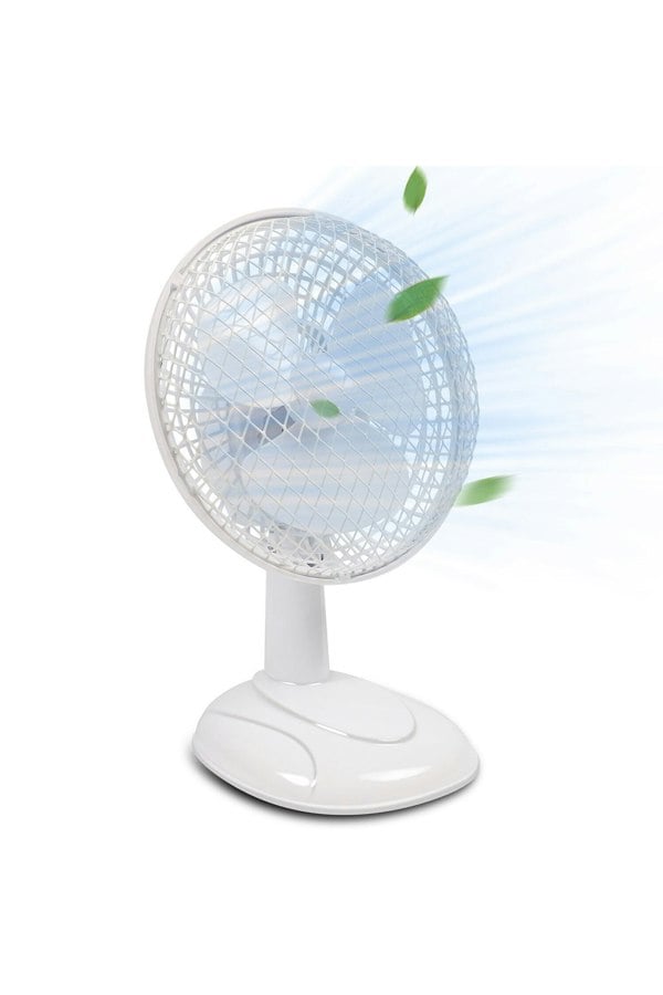 Living and Home 6 inch Mini Table Fan, 15W, White