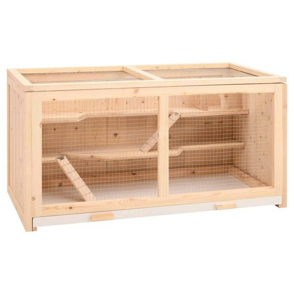Berkfield Hamster Cage 89.5x45x45 cm Solid Wood Fir