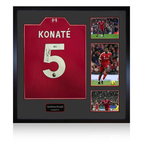 Ibrahima Konaté Signed Liverpool Shirt Elite Frame (ACG Cert)