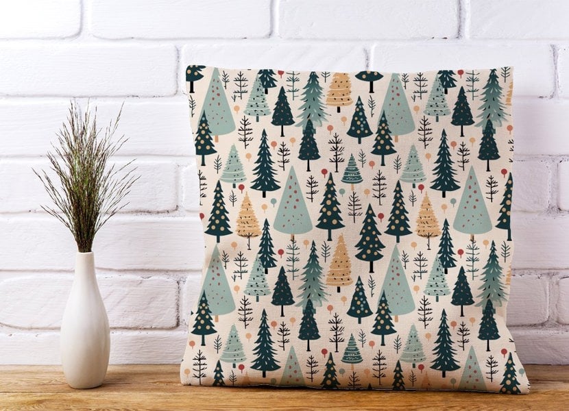 Warren Reed Boho Inspired Christmas Tree Pattern Cushions