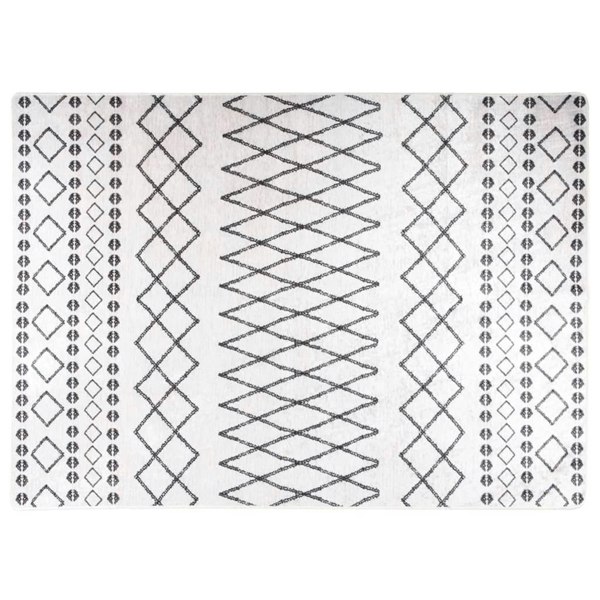 Berkfield Rug Washable 120x180 cm Black and White Anti Slip