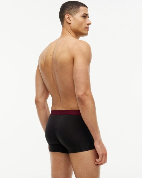 Tommy Hilfiger 3 Pack Waistband Mens Trunks - Medium Red/Raspberry Juice/Burgundy