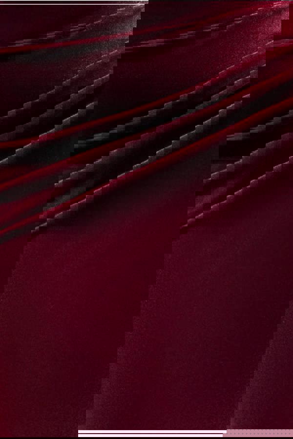 Cowl One Shoulder Velvet Maxi Dress - Burgundy Red DR4504