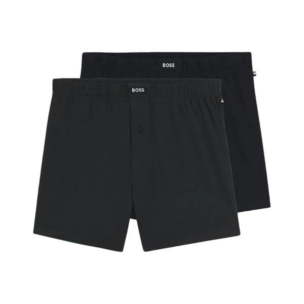 Boss Mens Cotton Stretch Boxer Shorts (Pack of 2) - Grey/Black - 