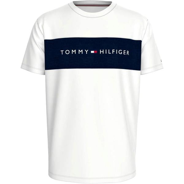 Tommy Hilfiger Mens Logo Cotton T-Shirt - Navy/White - 