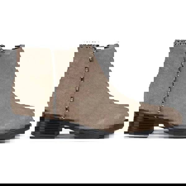 Geox Resia 100% Leather Bovine Suede Women's Boots - Dark Beige