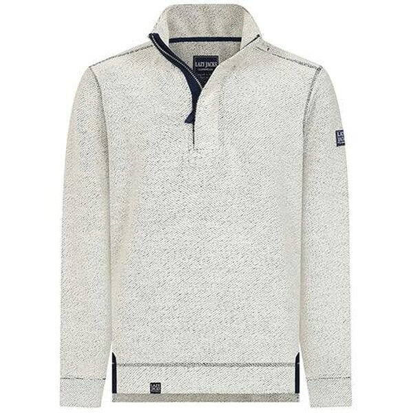 Lazy Jacks LJ703 - Men's 1/4 Zip Textured Sweatshirt - Grey Marl