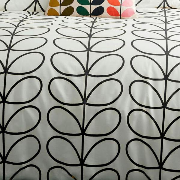 Orla Kiely Linear Stem CHARCOAL Duvet Cover Set