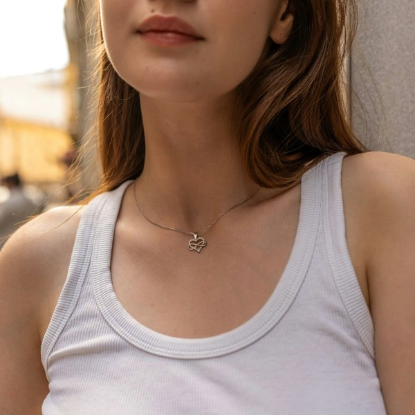 Spero London Infinity Heart Love Sterling Silver Pendant Necklace
