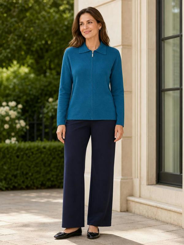 TIGI Collared Zip Detail Cardigan.