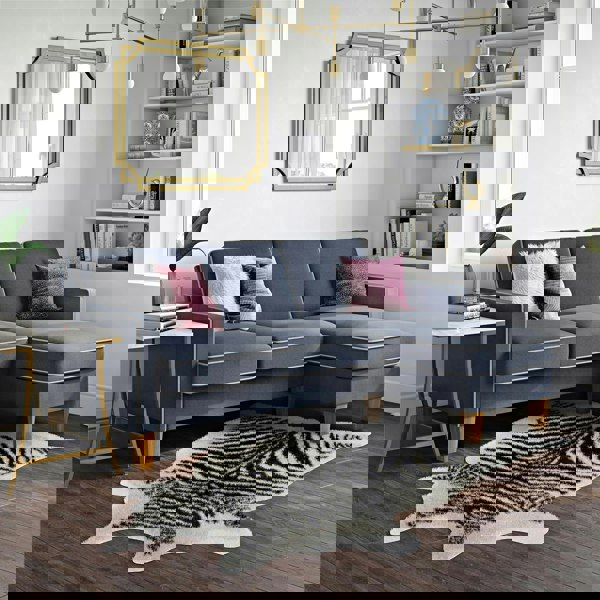 Dorel Home Bowen Sectional 3-seater Sofa in Blue