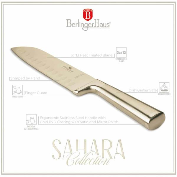Santoku Knife 17.5cm Gold BH2829