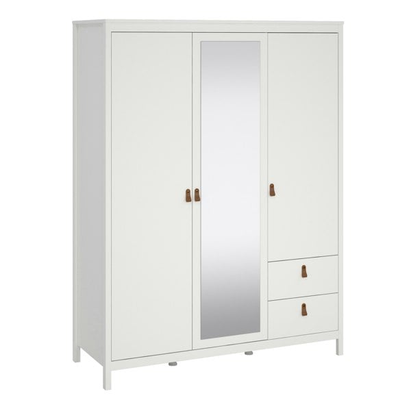 Furniture To Go Barcelona Wardrobe with 2 doors + 1 mirror door + 2 drawers White