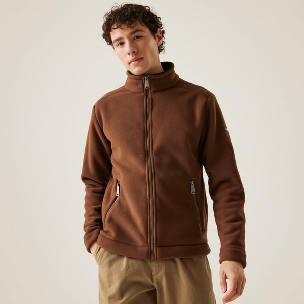 Regatta Mens Garrian II Full Zip Fleece Jacket - Dark Brown / Black