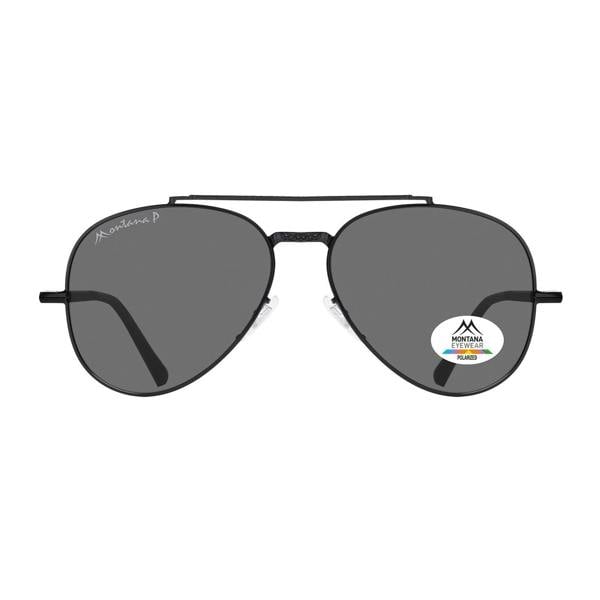 Montana Sunglasses MP185 E Shiny Black Smoke Grey Polarized