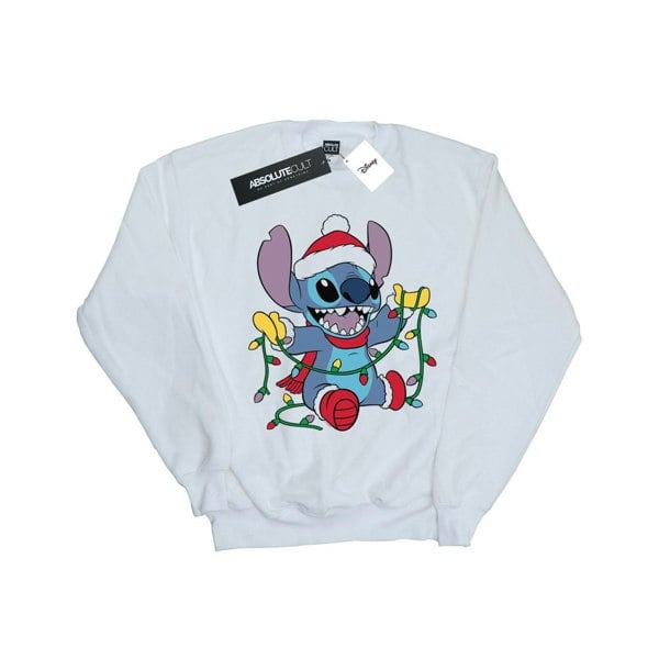 Disney Girls Lilo And Stitch Christmas Lights Sweatshirt - White